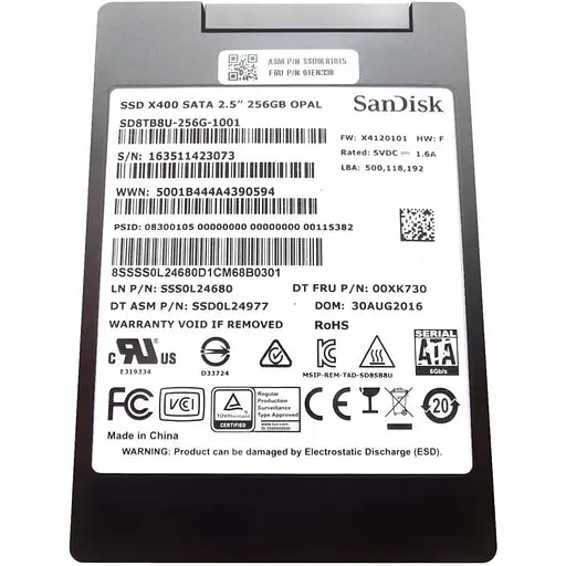 Накопичувач SSD 2.5 SanDisk 256Gb SD8TB8U-256G-1001 Б/В - фото 1