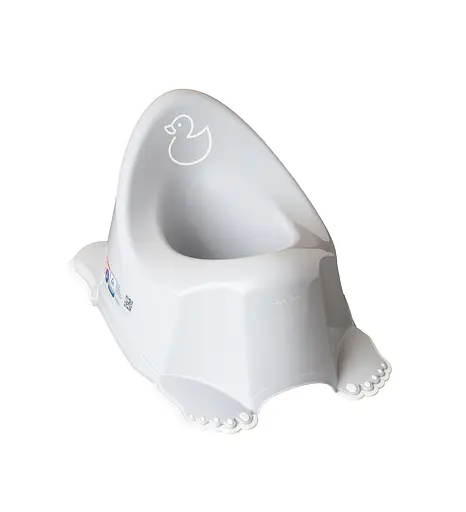 Детский горшок Утенок с противоскользящей резинкой и музыкой Светло-серый - фото 1