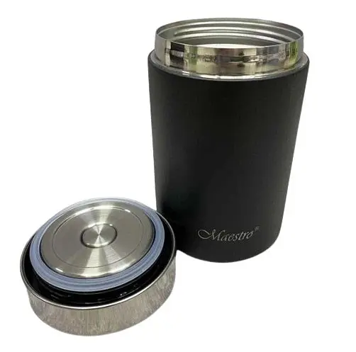 Термос харчовий Maestro MR-1649-75 з нержавіючої сталі 750 мл Чорний - фото 2
