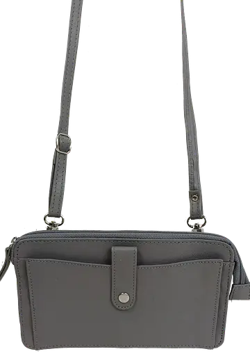 Небольшая женская кожаная сумка UP2 Fashion серая sum0028724 - фото 5