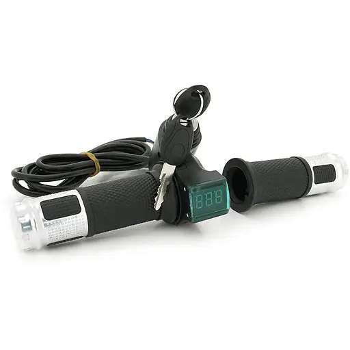 Ручка газу із ключем для електровелосипеда 12-72V+вольтметр, Box