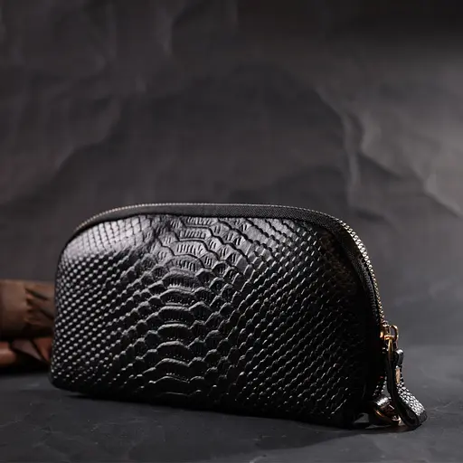 Фактурная женская барсетка Vintage из натуральной кожи с тиснением под змею 19.5х11х5 см sum0028986 - фото 9