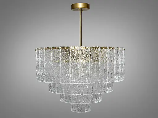 Дизайнерська підвісна люстра зі скляними елементами, 10 ламп, бронза - фото 1