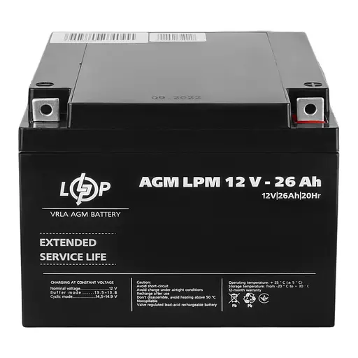 Аккумулятор AGM LPM 12V - 26 Ah - фото 1