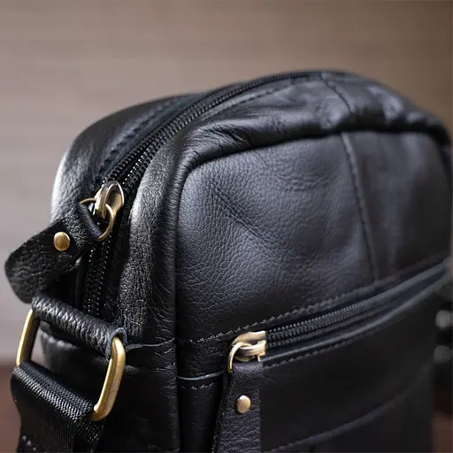 Сумка кожаная мужская Vintage 18х21х5,5 см 000154032 - фото 7