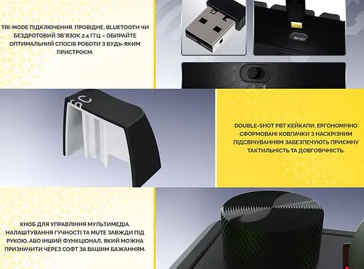 Клавиатура игровая механическая HATOR HTK-4160-RU Skyfall 65 PRO Wireless Aurum Vanila Silent Switch USB, 2,4 ГГц, BT 5.3 - фото 10