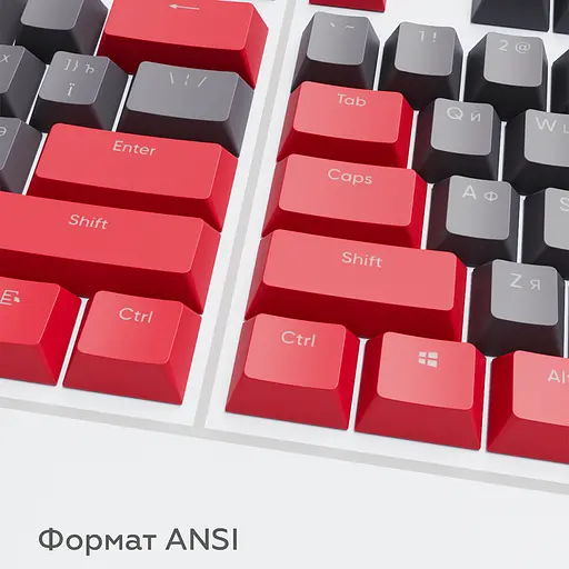 Набір кейкапів Dark Project PBT KS-42 ENG/UA/RU (DP-KS-0042) червоно-сірі - фото 5