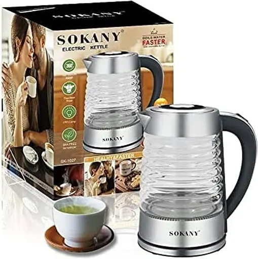 Скляний чайник Sokany SK-1027, 2200 Вт, 2,2 літра електролектроча - фото 5