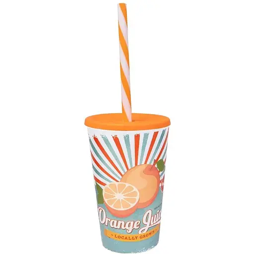 Стакан с трубочкой Herevin Orange Juice 650 мл (161948-028)
