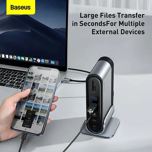 Хаб адаптер Baseus Working Station Four-Screen 16-in-1 (CAHub-HG0G) - фото 6