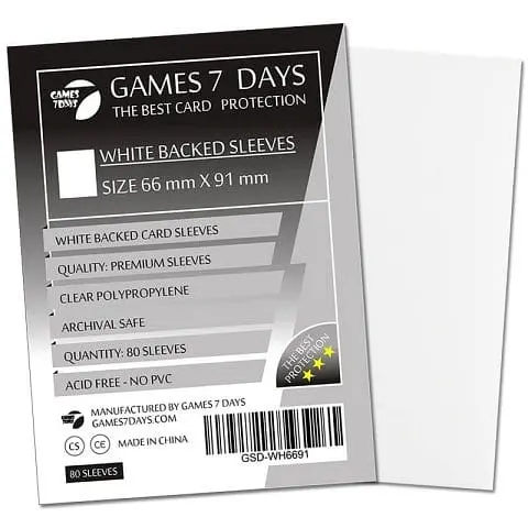 Аксесуар Games 7 Days Протектори для карт Games7Days 66 х 91 мм MTG, 80 шт. White PREMIUM (GSD-WH6691)