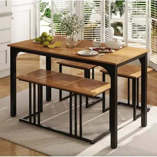 Комплект Costway Decima обеденный стол со стульями в стиле Loft натуральный - фото 2