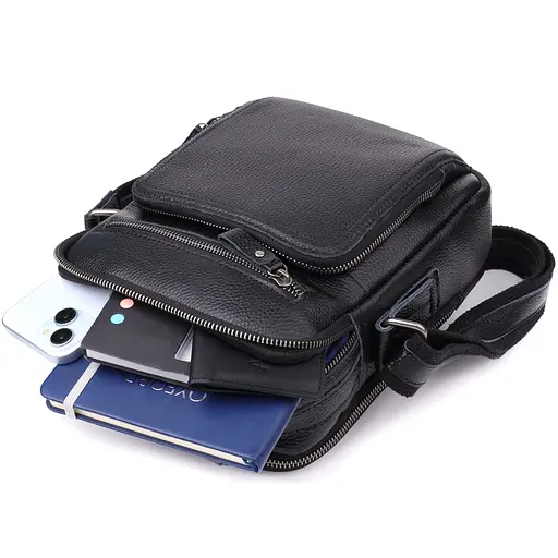 Ділова чоловіча сумка з ручкою для перенесення в руці з натуральної шкіри Vintage 21х25х10 см sum0027500 - фото 9