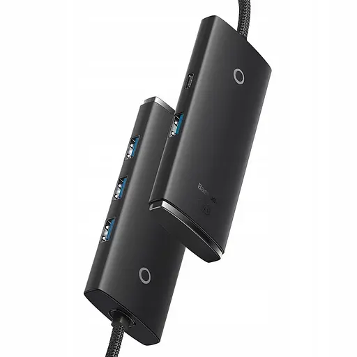 Переходник HUB Baseus Lite Series 4in1 (USB-A to USB3.0*4) (0.25m) (WKQX03) Black - фото 5