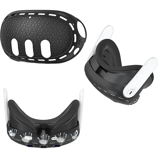 Чохол для VR-окулярів GINWDAY Silicone VR Shell Protective для Meta Quest 3 Black [139302] - фото 3