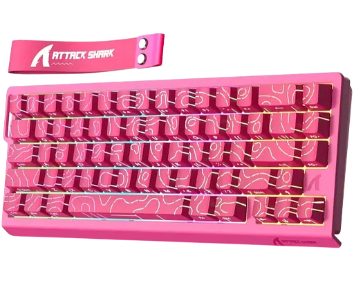 Клавіатура Attack Shark X68 HE Contours Side Printed RGB Pink - фото 2