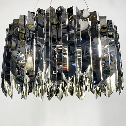 Підівісна люстра з хромованими пластинами Line.F Діаметр 60см - фото 8