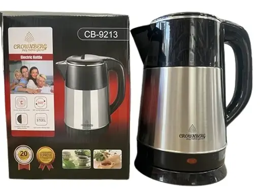 Електрочайник Crownberg CB-9213 2200В 1.8л Чорний/Нержавійка - фото 1