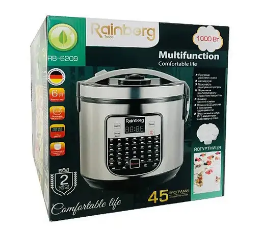 Універсальна багатофункціональна мультиварка Rainberg RB-6209 45 програм з антипригарним покриттям - фото 6