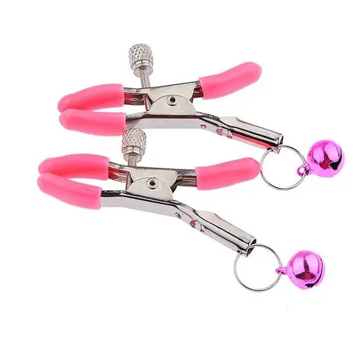 Зажимы для сосков с колокольчиком качественная игрушка Розовый K0217-3 - фото 1