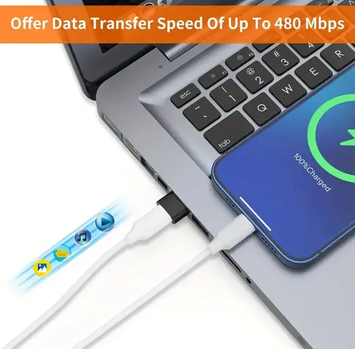 Перехідник з USB на Type-C OTG, USB Type-C. Чорний - фото 3