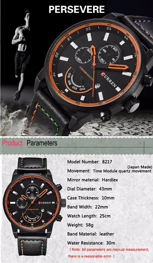 Годинник наручний Curren 8217 Black (18684) - фото 5