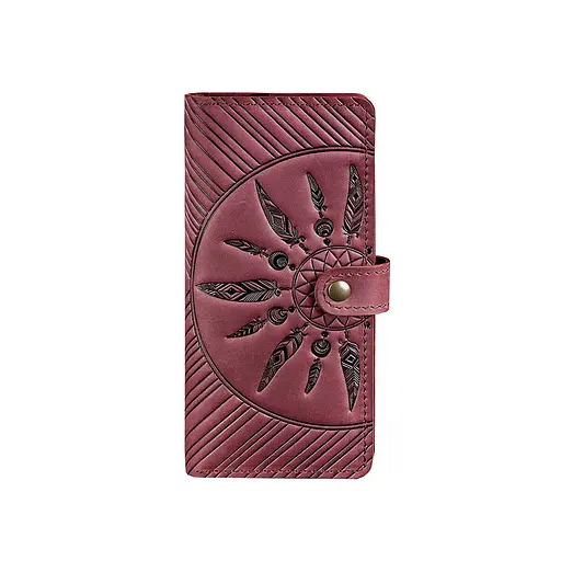 Шкіряне жіноче бордове портмоне 7.0 Інді - фото 8