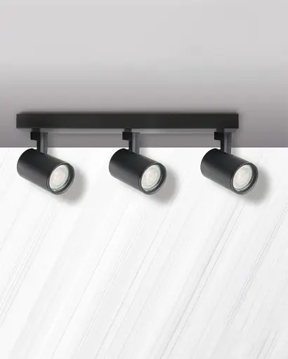 Світильник поворотний, спот Goldlux 328700 Lynx GU10 3x10W IP20 чорний - фото 3