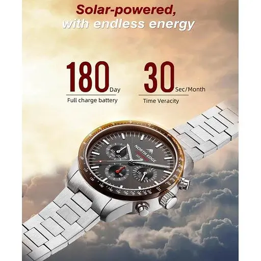 Чоловічий водостійкий наручний годинник North Edge Long Wings 5 Bar - фото 4