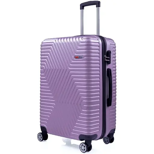 Валіза Середня (М) Полікарбонат На 4-х подвійних колесах 70л POLO ПК013-М Лавандовий