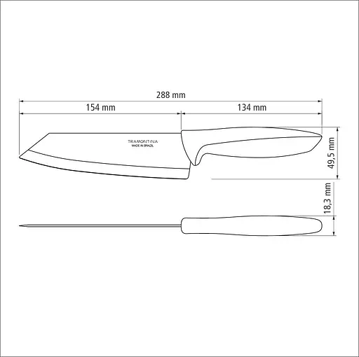 Ніж кухарський Tramontina Plenus black 152 мм kuh0016565 - фото 4