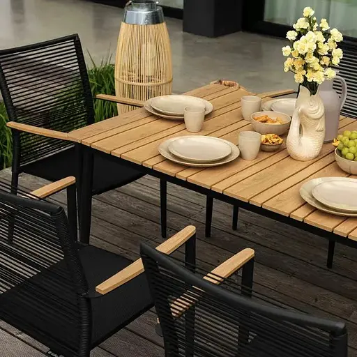 Комплект садовой мебели Di Volio Breno 6+1 черный/бежевый - фото 3