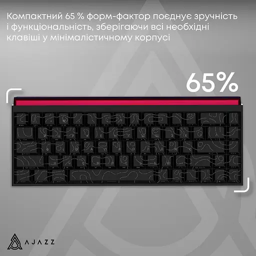 Клавиатура Ajazz NK68 Red Switch Black USB-C (NK68-RSB) - фото 8