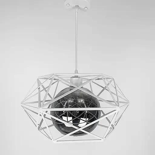 Люстра в білому корпусі з плафоном янтар або графіт Line.F Колір плафона Графітовий - фото 1