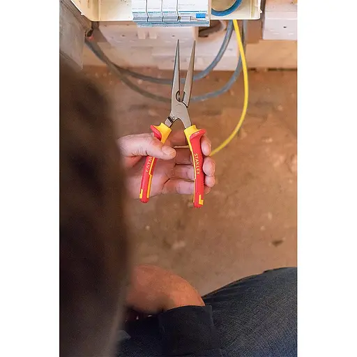 Плоскогубці електрика Stanley MaxSteel VDE 1000V з видовженими губками ізольовоні 210 мм (0-84-007) - фото 5