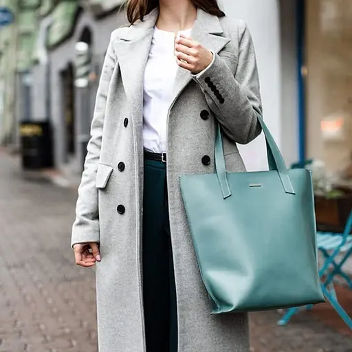 Шкіряна жіноча сумка шоппер D.D. бірюзова - фото 10