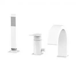 Смеситель на борт ванны Paffoni Tilt white matt TI040BO, Белый матовый - фото 1