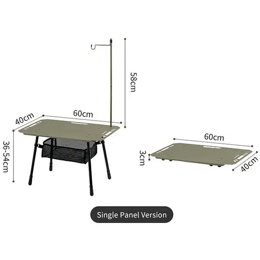 Складаний стіл Naturehike CNK2450JJ025, 60х40 см, алюміній, оливковий - фото 2