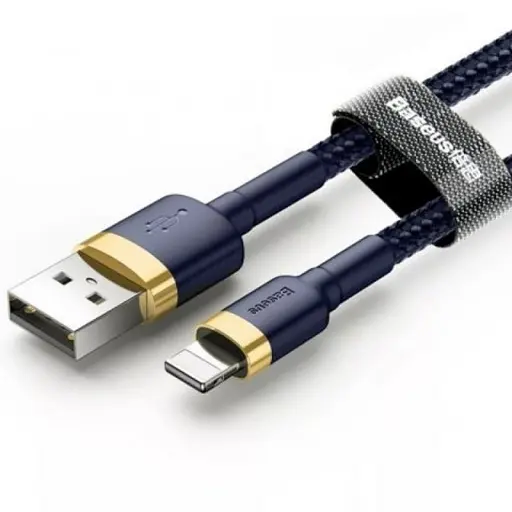 Кабель Baseus Cafule USB - Lightning 2 м CALKLF-CV3 Dark Blue+Gold - фото 1