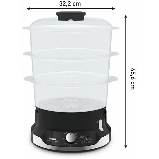 Пароварка Tefal Ultracompact 800 Вт чорна (VC204810) - фото 2