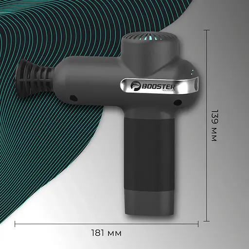 Перкусійний масажний пістолет Booster Lightsaber Mini (6 насадок) - фото 7