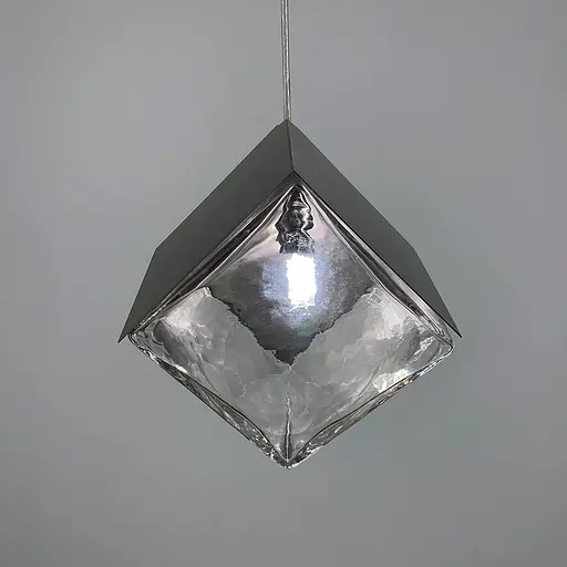 Підвіс в хромовому корпусі із прозорим квадратним плафоном Line.F MJ 89 CR - фото 2