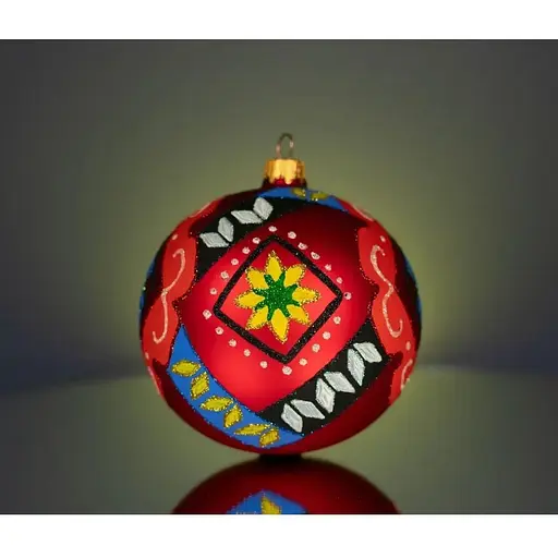 Набір ялинкових прикрас Різдвяні історії Код нації: Гуцульщина 3 кулі скло (4820001112986) - фото 2