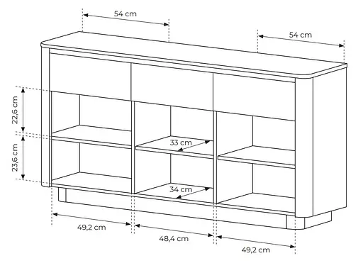 Комод Perfect Home Торро / Torro 3D3S/163 3-дверный с 3 ящиками Дуб кремона/черный (PFH-091415) - фото 4