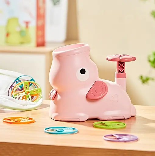 Детская игрушка с летающими тарелками Beiens Слоник розовый (206pink) - фото 3