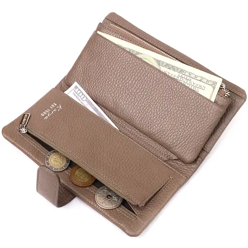 Женское кожаное портмоне KARYA 9.5х18.5х2 см acs0024048 - фото 5