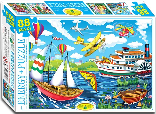 Пазли Енергія+ Транспорт. У небі та на воді, 88 елементів, ЕГ-18
