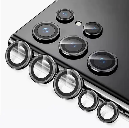 Захисне скло на камеру DK для Samsung Galaxy S22 Ultra 5G S908 Metal Eagle Eye 015709 black 2 шт. - фото 7