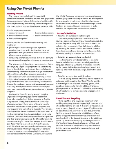 Our World (2nd Edition) 1-3 Phonics and ABC Teacher's Guide with Audio CD - фото 3