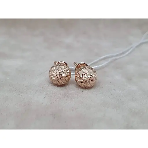 Золотые серьги-пуссеты Favoritum с алмазной гранью. 210115_7_А - фото 3